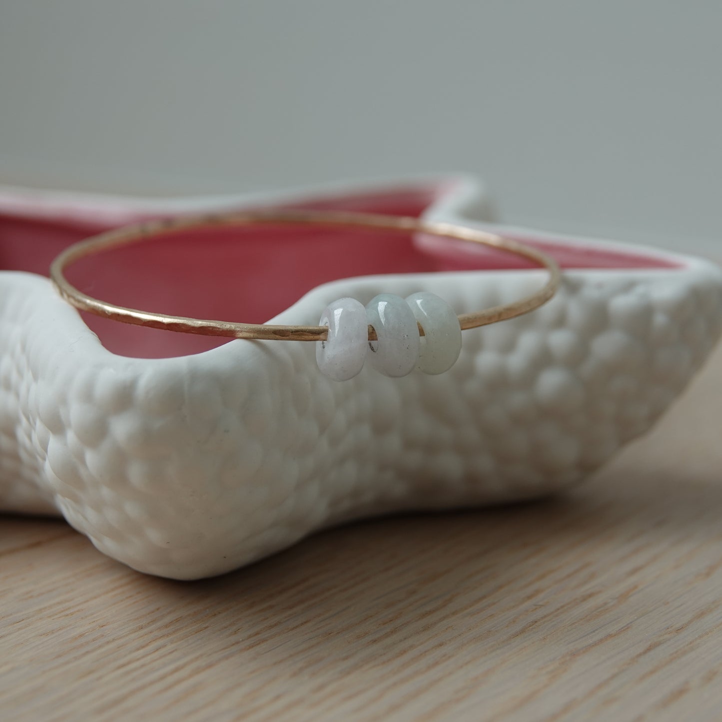 White Donut Jade Bangle