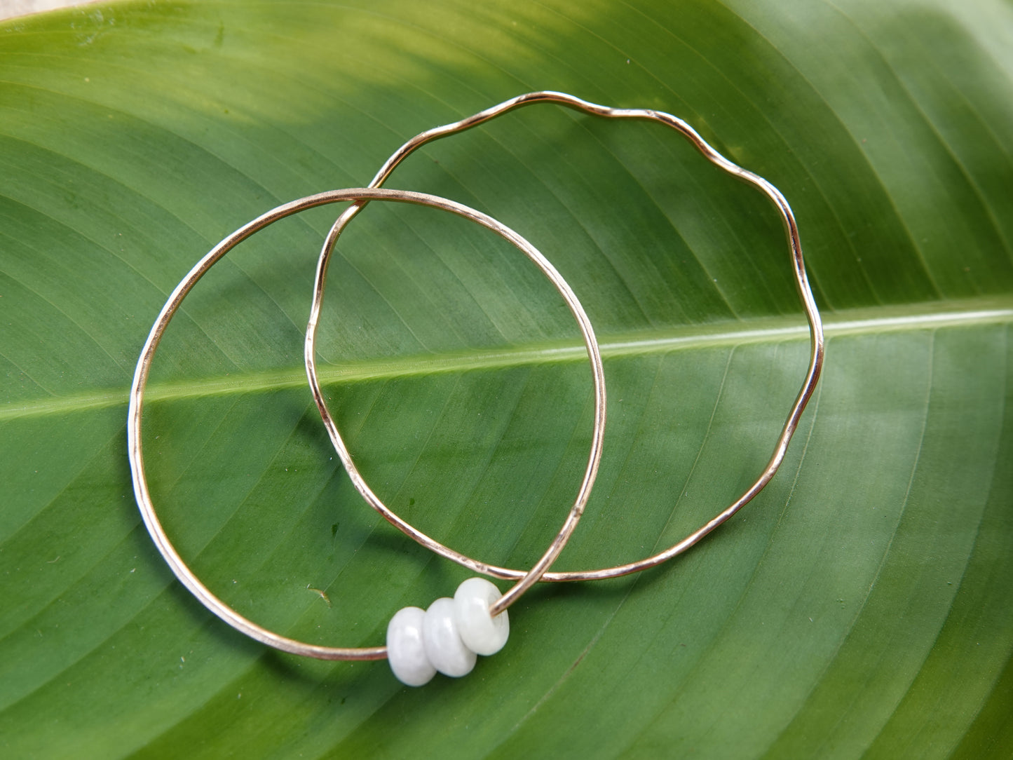 White Donut Jade Bangle