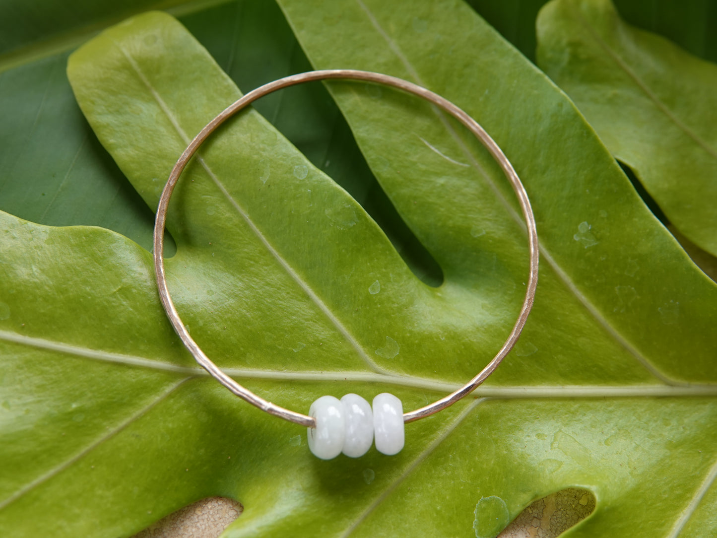 White Donut Jade Bangle