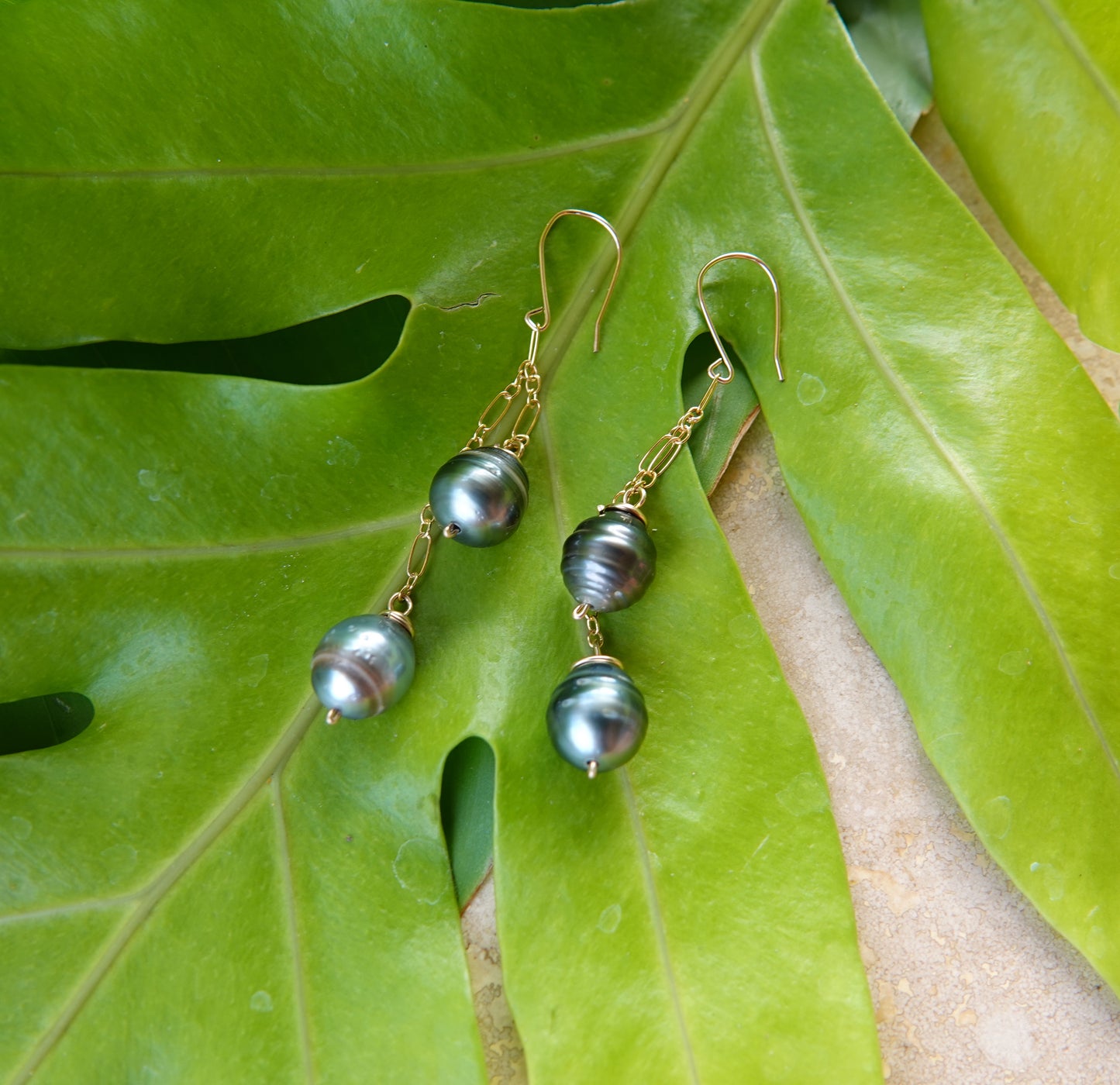 Double Tahitian Pearl Earrings